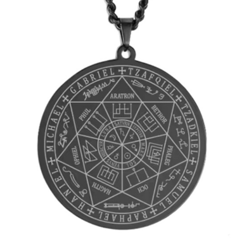 Seal Of Seven Archangels Angel Sigil Seraphim Heaven Catholic Medallion Necklace